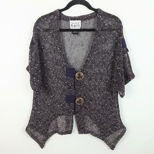 Keren hart Weave Open Knit Sweater Cardigan M